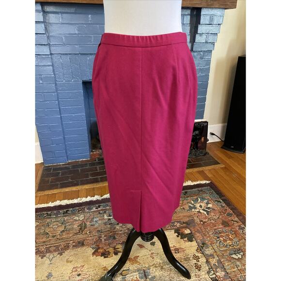 Vintage PENDLETON Virgin Wool Pencil Womens Skirt 12 Waist 30” Magenta Pink USA - Picture 8 of 14